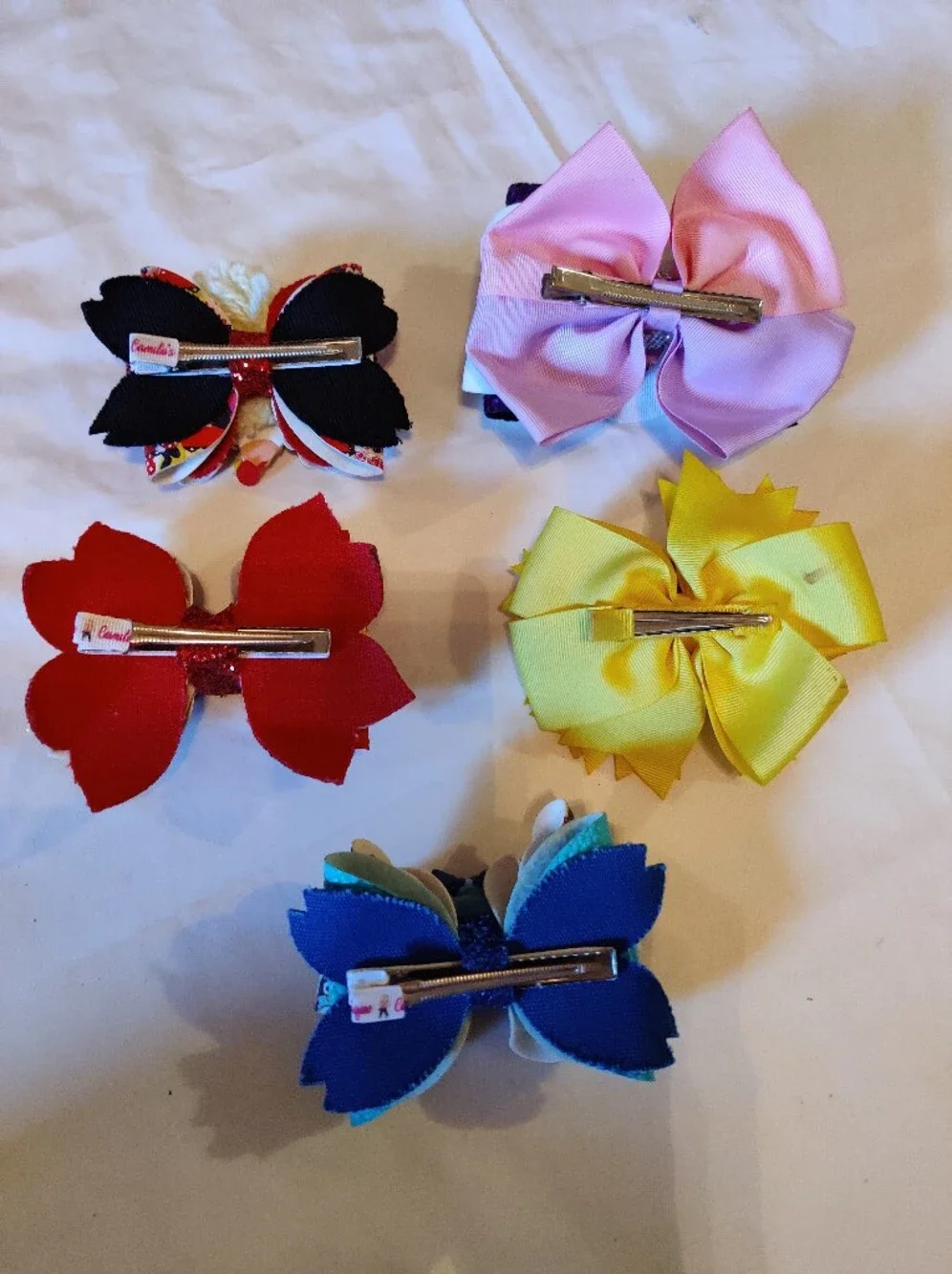 Girls' Yellow Minions Print Layered Hair Bow Clip